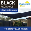 3.9ft x 8.2ft Rectangle BLACK Shade Sails The Shady Lady Range