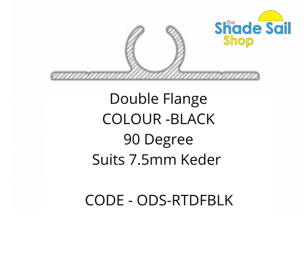 Keder Rope Track - Double Flange 90° All Finishes 3.28FT lengths