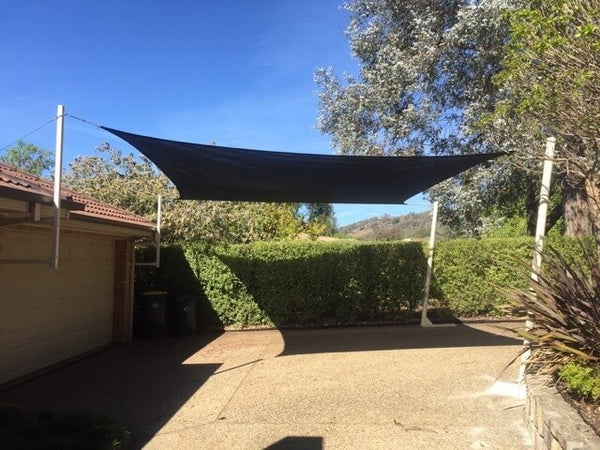 11.8ft x 11.8ft Square BLACK The Shady Lady Shade Sails Range