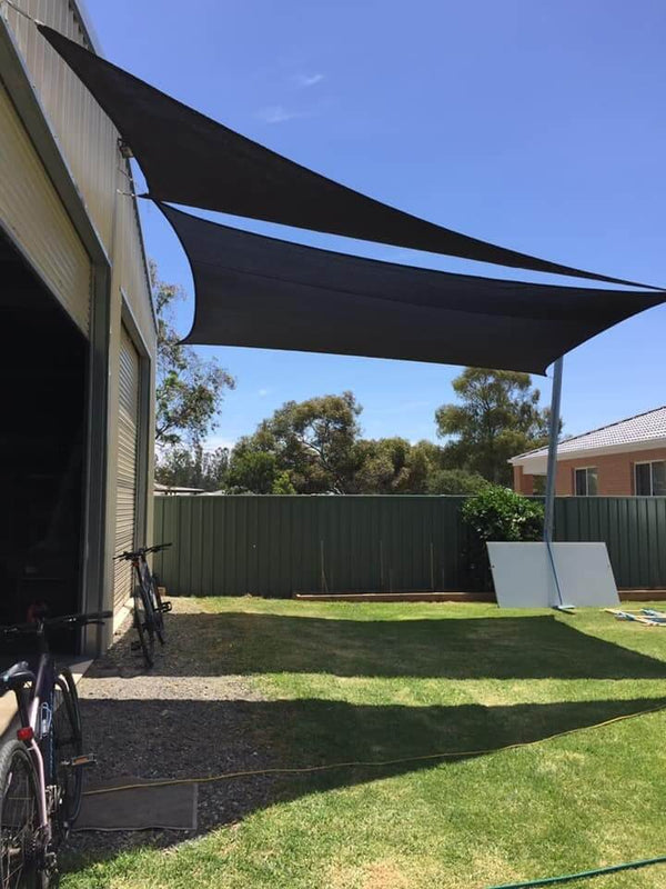 18ft x 18ft Square BLACK The Shady Lady Shade Sail Range