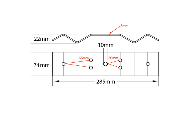 Roof Bracket Corrugated (Including eye bolt 10M)