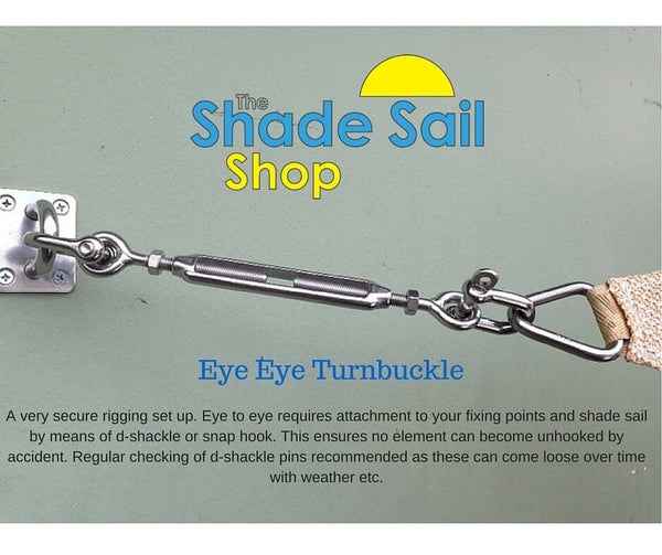 Turnbuckle 3/8 inch (10mm) Eye Eye stainless steel 316 (Electropolished)