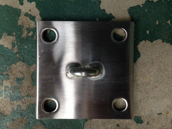 Wall Plate square 3.93 x 3.93 In Horizontal 316 Stainless Steel 100x100mm