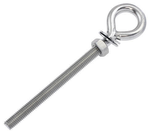Eye Bolt with Nut & 2 Washers 5/16 Inch - 3.54 Inch thread, overall 5.19 Inch