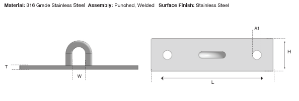 Wall Plate 6 x 1.57 inches Stud Wall Bracket Stainless Steel 150mm x 40mm