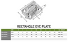 Pad Eye Rectangle Plate 5/16 inch stainless steel (suitable for shade sails)