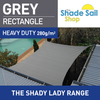 9.8ft x 13.1ft Rectangle GREY The Shady Lady Shade Sail Range