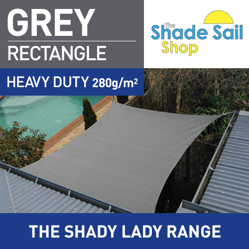 6.5ft x 13.1ft Rectangle GREY The Shady Lady Shade Sails Range