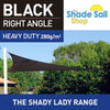 9.8ft x 13.1ft x 16.4ft Right Angle BLACK The Shady Lady Shade Sail Range