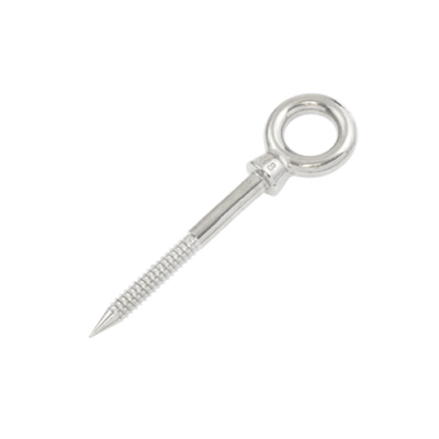Eye Nut Screw 12mm M12 - 140mm shaft, 85mm thread, 205mm overall, collared Electropolish finish