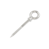 Eye Nut Screw 5mm M5 - 60mm shaft, 35mm thread, 87mm overall, collared Electropolish finish